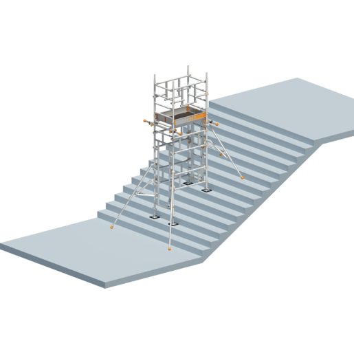 Fahrgerüst Layher SoloTower P2 SAFETYPLUS mit Treppen-Kit 1621193 - Arbeitshöhe 4,65 m