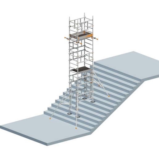 Fahrgerüst Layher SoloTower P2 SAFETYPLUS mit Treppen-Kit 1621195 - Arbeitshöhe 6,65 m