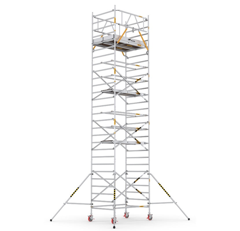 Wixor Fahrgerüst 190 | Feldbreite 135 | Streben + 2x Sicherheitsgeländer XR1901352209 - Arbeitshöhe 9,2 m