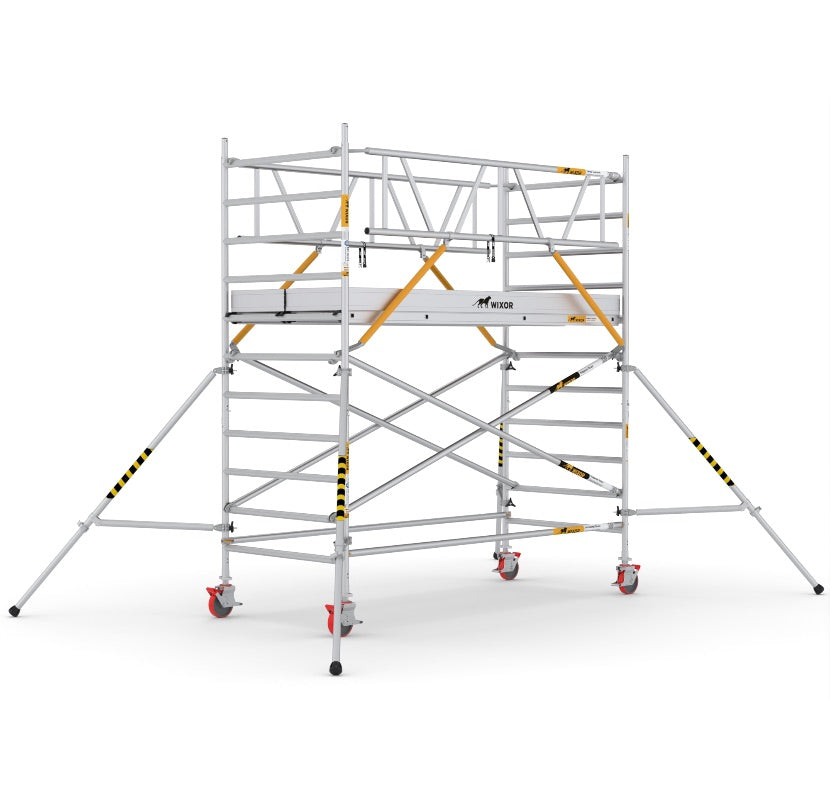 Wixor Fahrgerüst 305 | Feldbreite 135 | Streben + 2x Sicherheitsgeländer XR3051352204 - Arbeitshöhe 4,2 m
