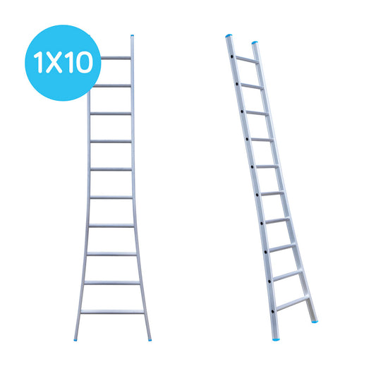 Anlegeleiter EUROSTAIRS gebogen 10 Stufen | 3,75 m Arbeitshöhe