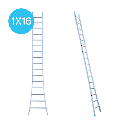 Anlegeleiter EUROSTAIRS gebogen 16 Stufen | 5,25 m Arbeitshöhe