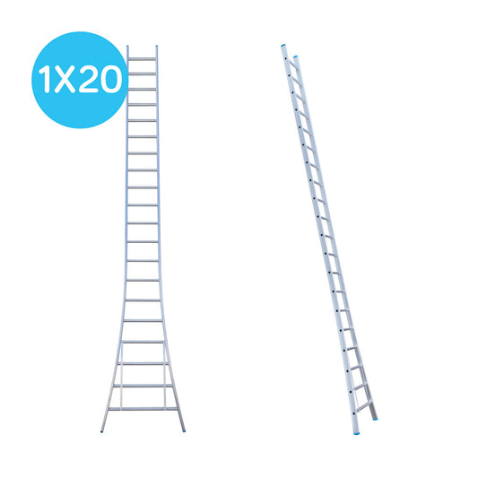 Anlegeleiter EUROSTAIRS gebogen 20 Stufen | 6,25 m Arbeitshöhe