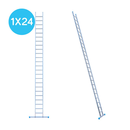 Anlegeleiter Eurostairs 24 Stufen | 7,25 m Arbeitshöhe | Mit Traverse