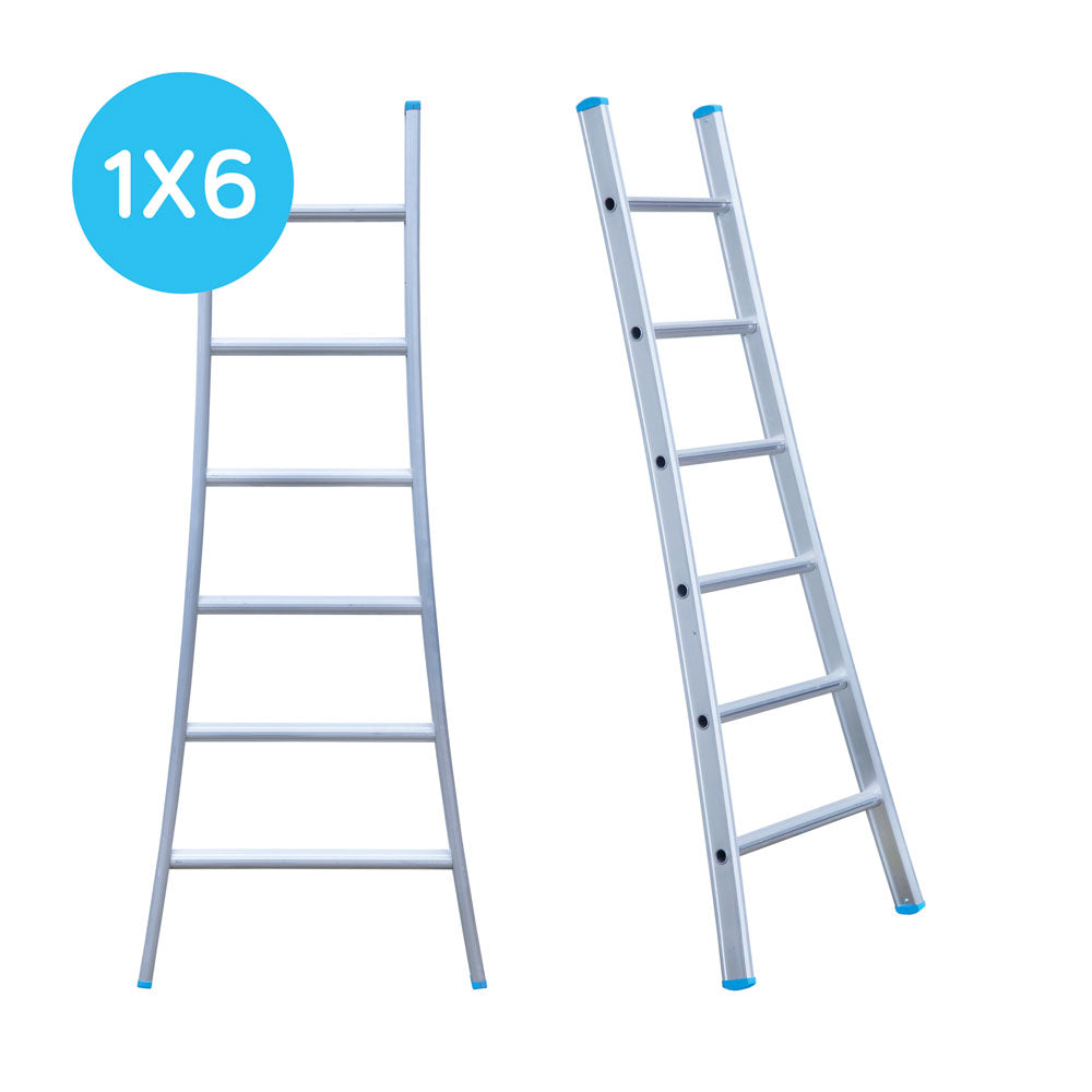 Anlegeleiter EUROSTAIRS gebogen 6 Stufen | 2,75 m Arbeitshöhe