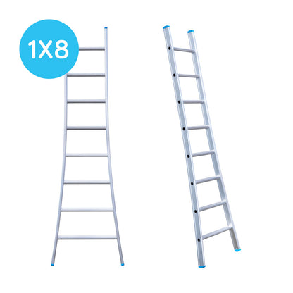 Anlegeleiter EUROSTAIRS gebogen 8 Stufen | 3,25 m Arbeitshöhe