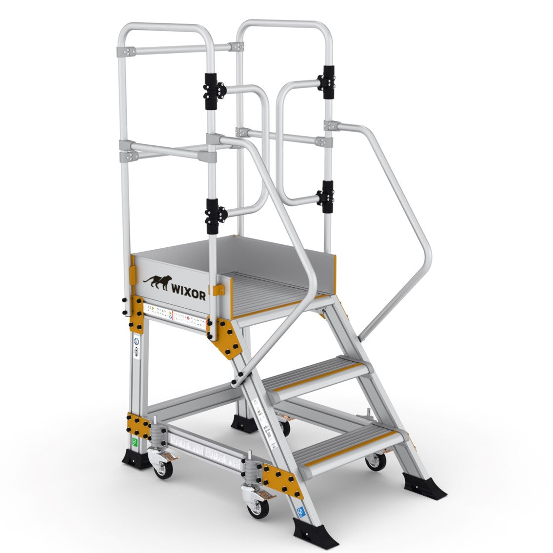 Podesttreppe 3 stufen | Federrollen