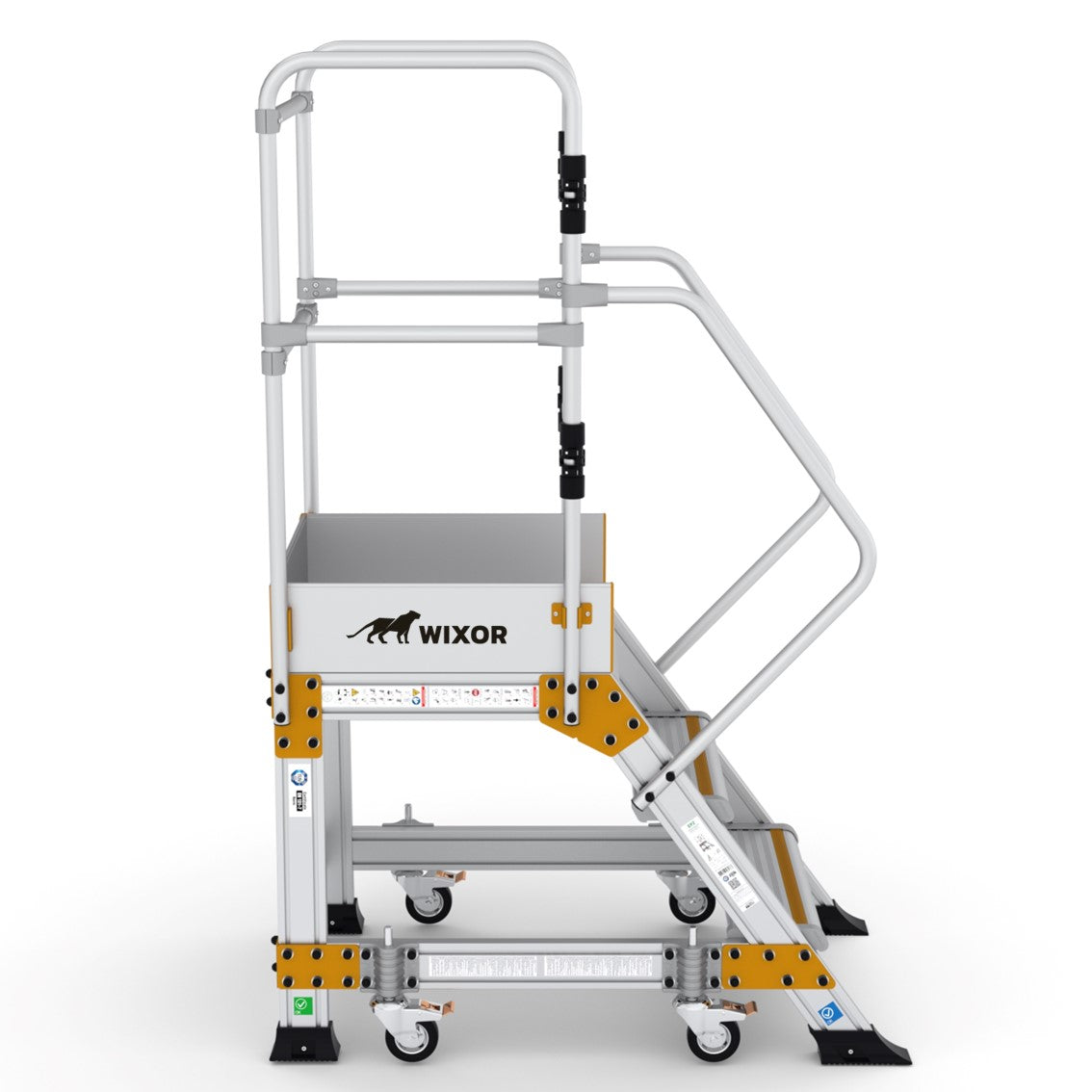 Podesttreppe 3 stufen | Federrollen