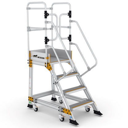 Podesttreppe 4 stufen | Federrollen
