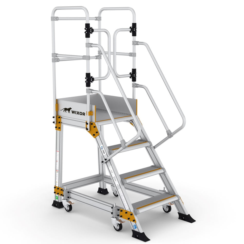 Podesttreppe 4 stufen | Federrollen