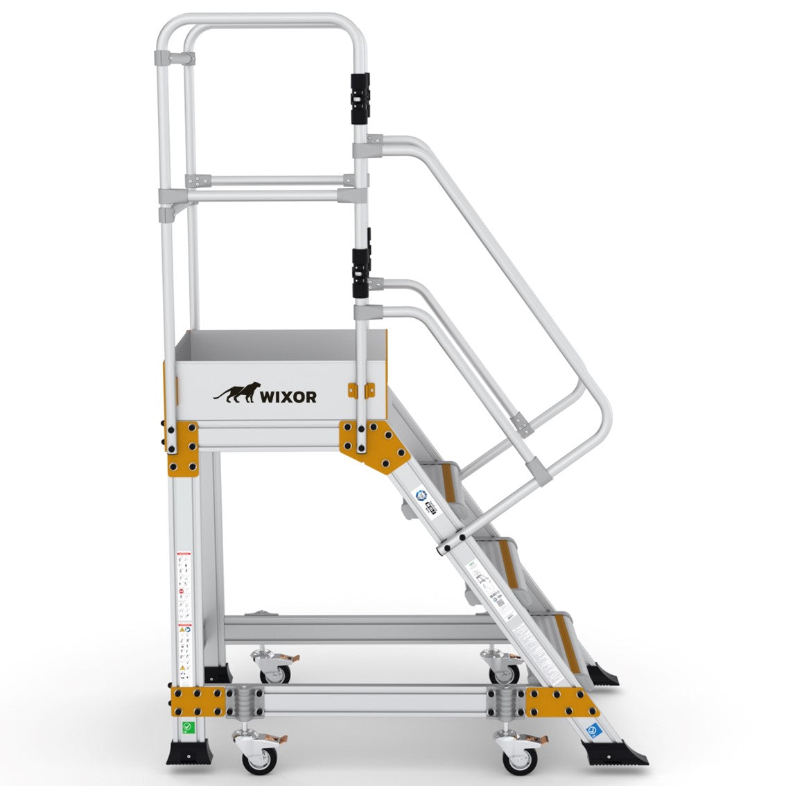 Podesttreppe 4 stufen | Federrollen