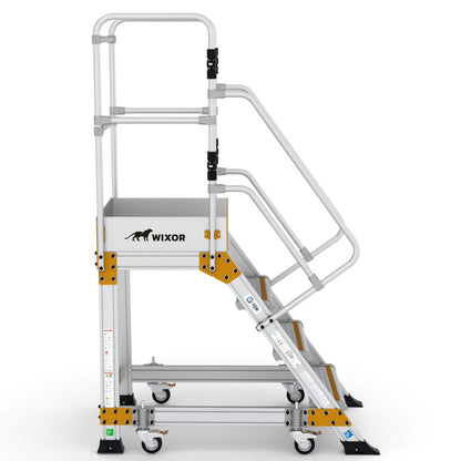 Podesttreppe 4 stufen | Federrollen