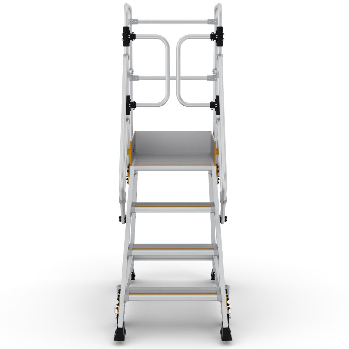 Podesttreppe 4 stufen | Federrollen