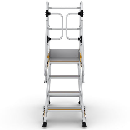 Podesttreppe 4 stufen | Federrollen