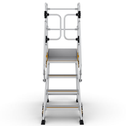 Podesttreppe 4 stufen | Federrollen