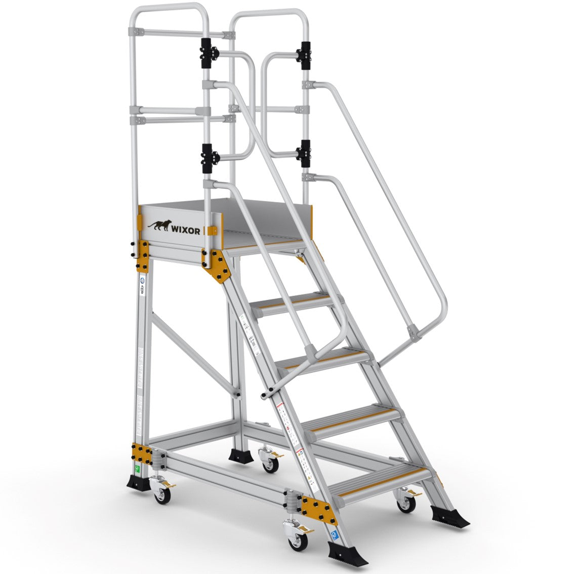 Podesttreppe 5 stufen | Federrollen