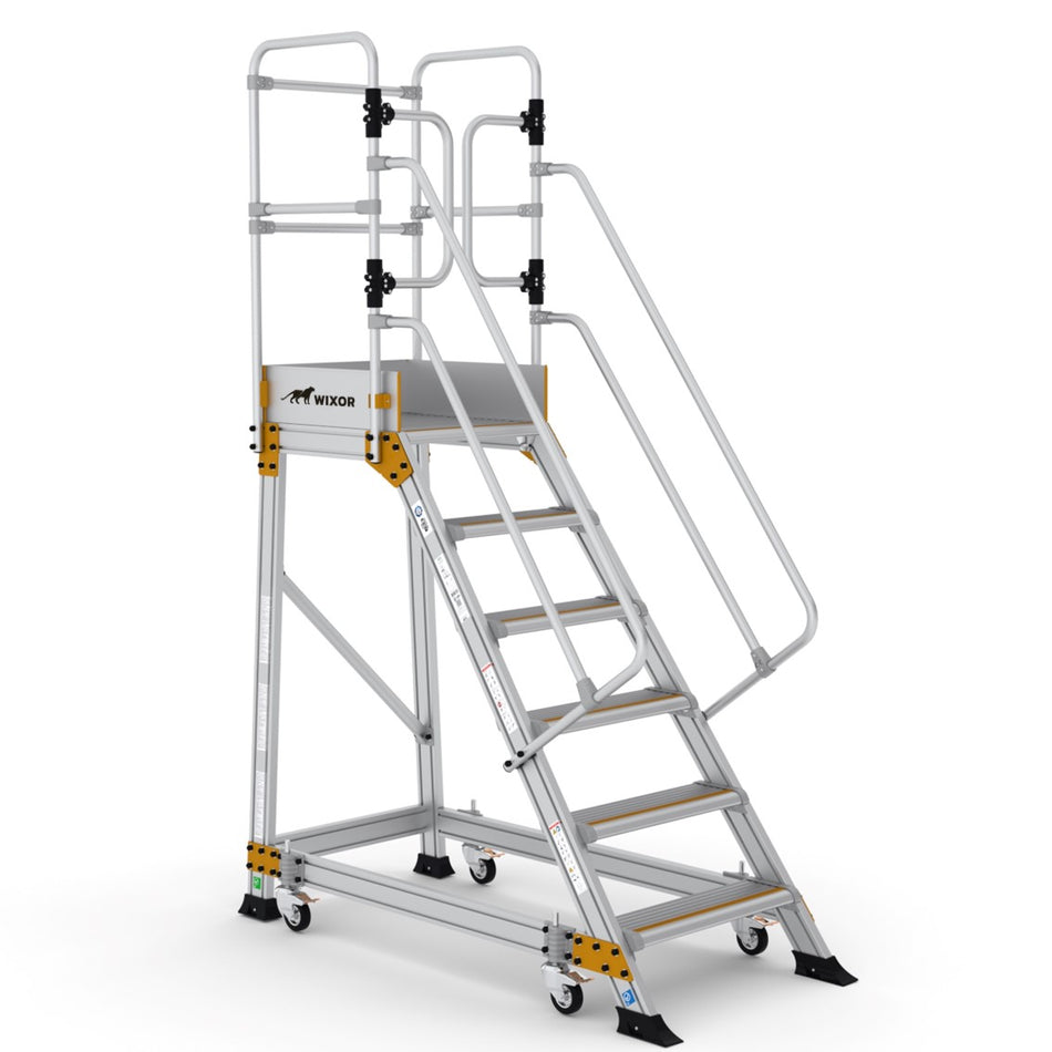 Podesttreppe 6 stufen | Federrollen