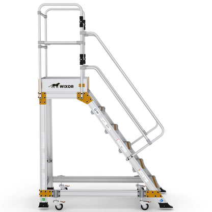 Podesttreppe 6 stufen | Federrollen