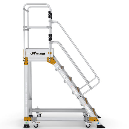 Podesttreppe 6 stufen | Federrollen