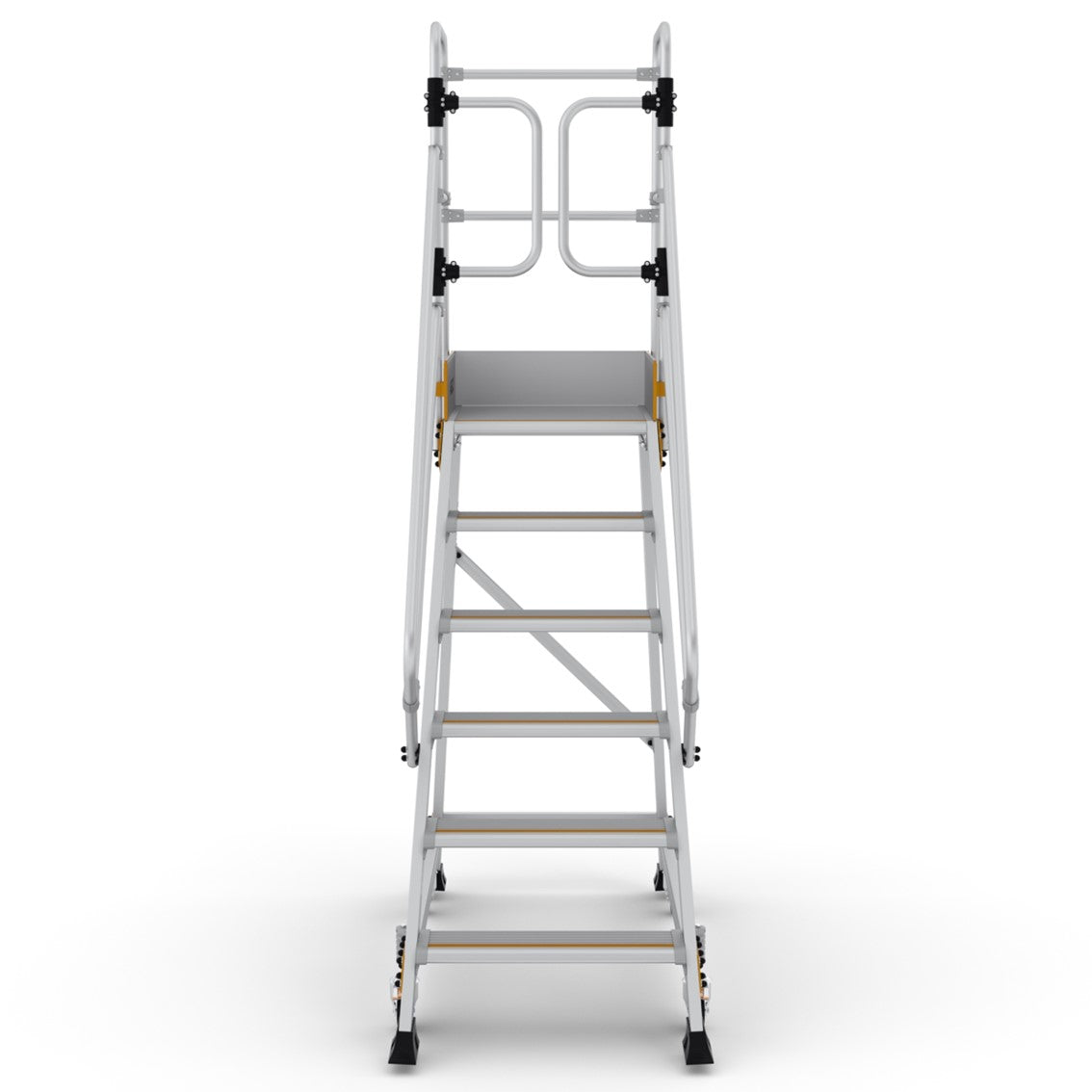 Podesttreppe 6 stufen | Federrollen
