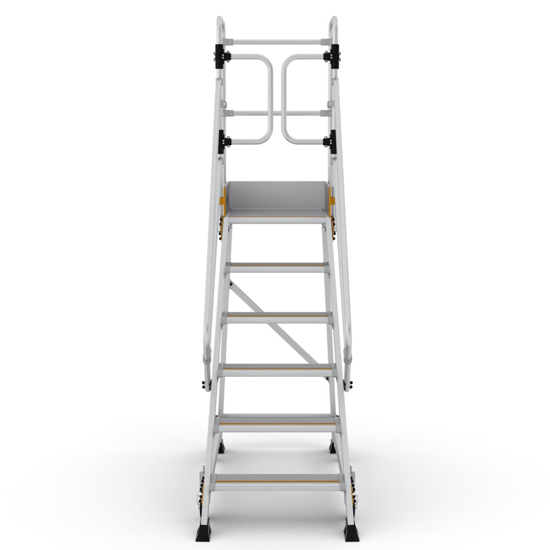 Podesttreppe 6 stufen | Federrollen