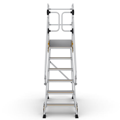 Podesttreppe 6 stufen | Federrollen