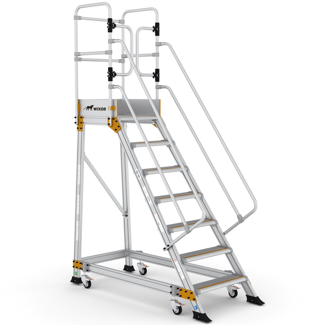 Podesttreppe 7 stufen | Federrollen