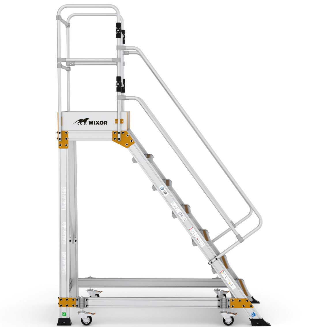 Podesttreppe 7 stufen | Federrollen