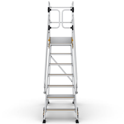 Podesttreppe 7 stufen | Federrollen